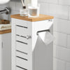SoBuy Μπάνιο Υψηλή στήλη μπάνιο ντουλάπι λευκό-φυσικό ντουλάπι μπάνιου 20x18x75cm BZR85-W