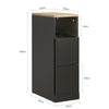 SoBuy FBT149-WN Slim Bedside Table with 2 Drawers and Shelf - White Night Table 20x35x60 cm
