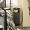 SoBuy FBT149-WN Slim Bedside Table with 2 Drawers and Shelf - White Night Table 20x35x60 cm