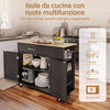 Προ-αλάτι SoBuy FKW133-WN Kitchen Island με ρόδες – Τρόλεϊ κουζίνας που εξοικονομεί χώρο με συρτάρι και ρυθμιζόμενο ράφι – Ντουλάπα κουζίνας με πάγκο εργασίας, για τραπεζαρία ή για χερσόνησο κουζίνας, Λευκό 99x40x85 cm