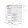 SoBuy FKW45-E-WN, kitchen trolley with sockets, 75x37.6x86.5 cm, kitchen and coffee | Space-saving kitchen cabinet with bottle holder and interchangeable feet, kitchen trolley with wheels and top, MDF/PB