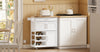 SoBuy FKW45-E-WN, kitchen trolley with sockets, 75x37.6x86.5 cm, kitchen and coffee | Space-saving kitchen cabinet with bottle holder and interchangeable feet, kitchen trolley with wheels and top, MDF/PB