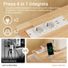 SoBuy FKW45-E-WN, kitchen trolley with sockets, 75x37.6x86.5 cm, kitchen and coffee | Space-saving kitchen cabinet with bottle holder and interchangeable feet, kitchen trolley with wheels and top, MDF/PB