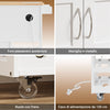 SoBuy FKW45-E-WN, kitchen trolley with sockets, 75x37.6x86.5 cm, kitchen and coffee | Space-saving kitchen cabinet with bottle holder and interchangeable feet, kitchen trolley with wheels and top, MDF/PB