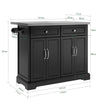 SoBuy Black kitchen sideboard with steel top 115x71x92cm FKW71-SCH