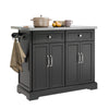 SoBuy Black kitchen sideboard with steel top 115x71x92cm FKW71-SCH