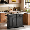 SoBuy Black kitchen sideboard with steel top 115x71x92cm FKW71-SCH