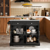 SoBuy Black kitchen sideboard with steel top 115x71x92cm FKW71-SCH