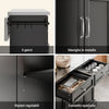 SoBuy Black kitchen sideboard with steel top 115x71x92cm FKW71-SCH