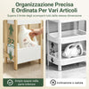 SoBuy FRG226-F Ντουλάπι μπάνιου εξοικονόμησης χώρου με 3 ανθεκτικά ράφια - Στενό ντουλάπι μπάνιου από MDF έως 30 κιλά, Ντουλάπα μπάνιου σε χρώμα ξύλου για μικρά μπάνια 28x20x74 cm