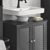 SoBuy Κινητό ντουλάπι νεροχύτη μπάνιου κάτω από νεροχύτη με 2 πόρτες χωρίς νεροχύτη (γκρι, για washbasin στο έδαφος) FRG237-III-DG