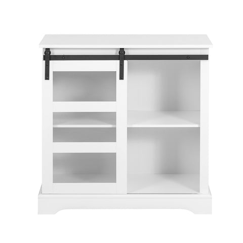 SoBuy Credenza κουζίνα Showcase Credenza με γυαλί συρόμενης πόρτας, ντουλάπι κουζίνας, λευκό, L80 x P39 x A82 cm, FSB46-W
