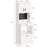 SoBuy FSB98-E-WG, Kitchen sideboard with 2 sockets and 2 USB ports 60 x 40 x 170 cm | Microwave kitchen cabinet with coffee corner, equipped with magnetic lamp with sensor, in PB and MDF (E1)