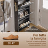 SoBuy FSR151-H-E-W Λεπτή σχάρα παπουτσιών εξοικονόμησης χώρου, σχάρα παπουτσιών εισόδου, Ξύλινη σχάρα με αισθητήρα LED φως και 19 cm βάθος, για είσοδο και διάδρομο, για μικρούς χώρους, λευκό, 50 x 19 x 131 cm