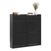SoBuy FSR169-SCH, Shoe Rack with 4 Folding Doors and 2 Entrance Drawers | Mobile shoe rack, large capacity, ideal for entrance, corridor and small apartments