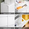 SoBuy FSR169-W mobile ingresso slim bianco 2 cassetti nascosti dettaglio superiore