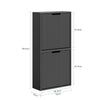 SoBuy FSR204-W Space-saving Slim Shoe Rack Entrance Shoe Rack with 2 Swing Doors, Vertical/Horizontal Assembly, Modern White Wood Cabinet for Small Corridor, 50x19x100cm
