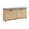 SoBuy FSR211-N Slim Entrance Shoe Rack Bench - Entrance Shoe Rack with Seat for Large Shoes EU 47, Capacity 237kg, Small Apartments, Wood 100x24x50 cm