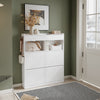 SoBuy FSR224-E-W Scarpiera Salvaspazio Bianca 4 Ante Ribaltabili (immagine 2/12)