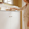 SoBuy FSR227-E-W Scarpiera Slim 15 cm con Luce LED e 2 Ante, Bianco - immagine 5/12