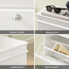 SoBuy FSR94-W Slim Shoe Cabinet with 3 Flap Doors, Space-saving Entrance Cabinet, Modern Entrance, 53x24x117 cm, White