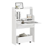 SoBuy Folding Desk with Box with Wheels 64x25x98 cm FWT105-W