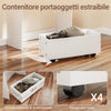 SoBuy Folding Desk with Box with Wheels 64x25x98 cm FWT105-W