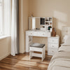 SoBuy FWT114-E-W Set Mobile lavabo con specchio Bianco con 5 cassetti (immagine 2/12)