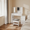 SoBuy FWT114-E-W Set Mobile lavabo con specchio Bianco con 5 cassetti (immagine 5/12)
