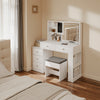 SoBuy FWT114-E-W Set Mobile lavabo con specchio Bianco con 5 cassetti (immagine 7/12)