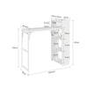 SoBuy FWT115-W Isola da cucina bianca con piano ribaltabile (immagine 3/12)