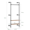 SoBuy KLS20-SCH, Wall-mounted Coat Rack with 2 MDF Shelves, Space-saving Clothes Rack 45 kg Capacity, Wardrobe for Bedroom and Entrance, 91.5x48x220cm, Industrial Black