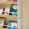 SoBuy KMB121-WN, Montessori Βιβλιοθήκη για Παιδιά Παιδική Βιβλιοθήκη με 4 Ράφια Κάθετη Βιβλιοθήκη Ράφι Παιχνιδιού για Κοριτσίστικο Υπνοδωμάτιο Λευκό και Φυσικό 60x15x130,5 cm