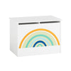 SoBuy Κουτί παιχνιδιών για παιδικό δοχείο καραβάκι Πυγμαχία πόρτα με λευκό κάλυμμα+ουράνιο τόξο 62x40x44cm kmb70-w