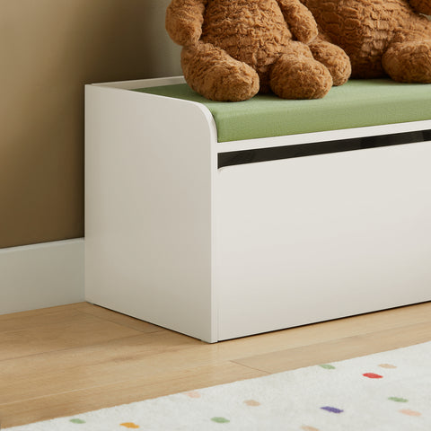 SoBuy Cassapanca Portagochi για παιδιά Worelet Box Shoe με λευκό κάθισμα 60x34x35cm KMB80-W