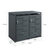 SoBuy OGS64-DG Copribidone doppio in acciaio zincato 240L per 2 bidoni (immagine 3/12)