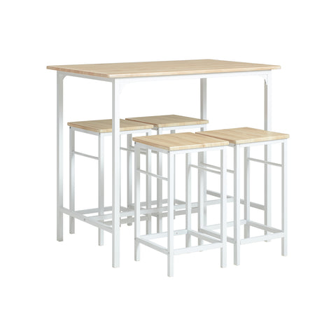 SoBuy Τραπέζι και καρέκλες υψηλής τραπεζικής κουζίνας ξύλινη κουζίνα με 4 ognt11 -σκαμπό