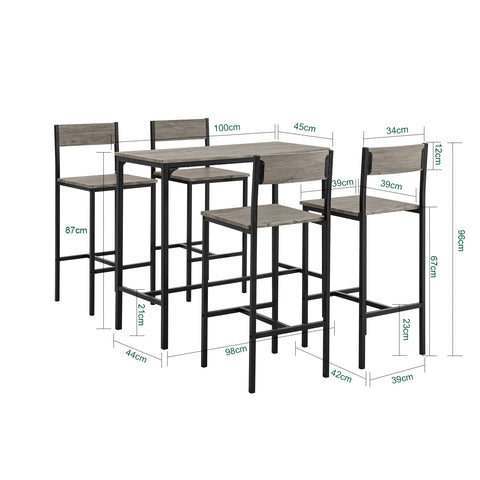 SoBuy Τραπέζι και καρέκλες τραπέζι τραπέζι ξύλο κουζίνα με 4 καρέκλες OGT14-N
