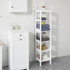 SoBuy Μπάνιο ντουλάπι εξοικονόμησης ράφια κλίμακα με 5 ράφια μήκος 30x30x139 cm, λευκό BZR14-W