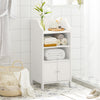 SoBuy Μπάνιο ντουλάπι αυτο-αντιστοιχισμένα ντουλάπια με 3 ράφια και 2 πόρτες, λευκό ντουλάπι αποθήκευσης 41x36x86 cm, BZR56-W