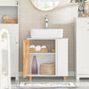 SoBuy Κινητό ντουλάπι νεροχύτη μπάνιου κάτω από νεροχύτη με 1 λευκό-φυσικό Anta 60x29x60cm BZR75-W