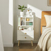 SoBuy Υπνοδωμάτιο υπνοδωμάτιο συρτάρια λευκό κρεβάτι τραπέζι κρεβατοκάμαρα με 2 συρτάρια και 3 FBT100-W ράφια