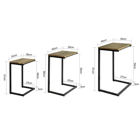 SoBuy Σετ 3 πίνακα τραπέζι στοίβαγμα, τραπέζια καθιστικού, FBT102-F