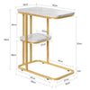 SoBuy Τραπέζι με 2 ράφια τραπέζι καφέ τραπέζι καφέ vintage marble όψη l50xp30xa58cm, fbt110-g