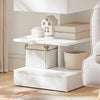 SoBuy Μικρό τραπέζι μικρό τραπέζι με λευκό καναπέ με συρτάρι FBT49-W
