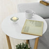 SoBuy Χαμηλό τραπέζι καναπέ, τραπέζι του καφέ;, με 2 ορόφους, στρογγυλό, λευκό FBT52-Down