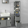 SoBuy Μπάνιο ντουλάπι στήλη μπάνιο μπάνιο εξοικονόμηση γκρι L30*P30*A145 cm FRG126-SG