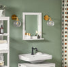 SoBuy Καθρέφτης τοίχου καθρέφτη λευκό ράφι μπάνιου FRG129-W