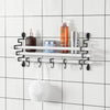 SoBuy Κάτοχος πετσέτα, ράφι τοίχου, μπάνιο Monsola Di, μαύρο και άσπρο, FRG173-W