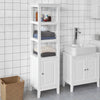 SoBuy Ντουλάπι μπάνιου με στήλη μπάνιου με συρτάρια λευκό μπάνιο με συρτάρια frg205-w